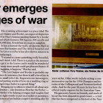 The etcher emerges from the ravages of war.
